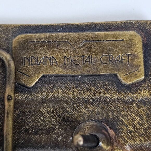 Vtg Browning Finest In The Field Belt Buckle Brass Hunting Rifle Buck Deer Rare - Picture 5 of 12